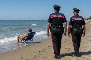 Si piazza sulla battigia con la sdraio, arrivano i carabinieri