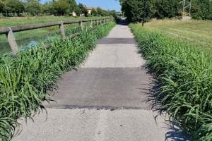 In ciclabile un rattoppo a dossi
