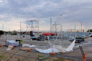 Gazebo volati via e ombrelloni sradicati